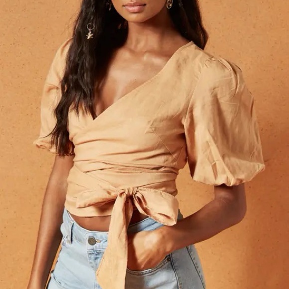 Charlie Holiday Orange Saint Wrap Women’s Sz 4 - Picture 2 of 5